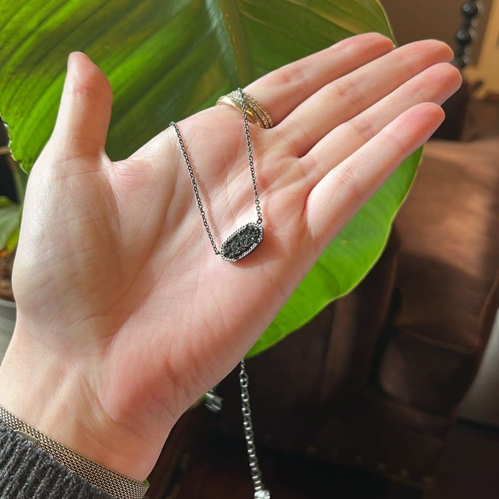 Kendra Scott black drusy Elisa necklace
